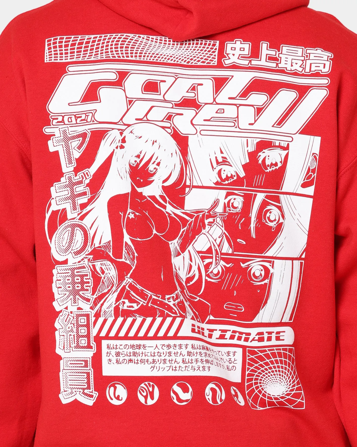 Goat Crew Anime Kapuzenpullover Rot