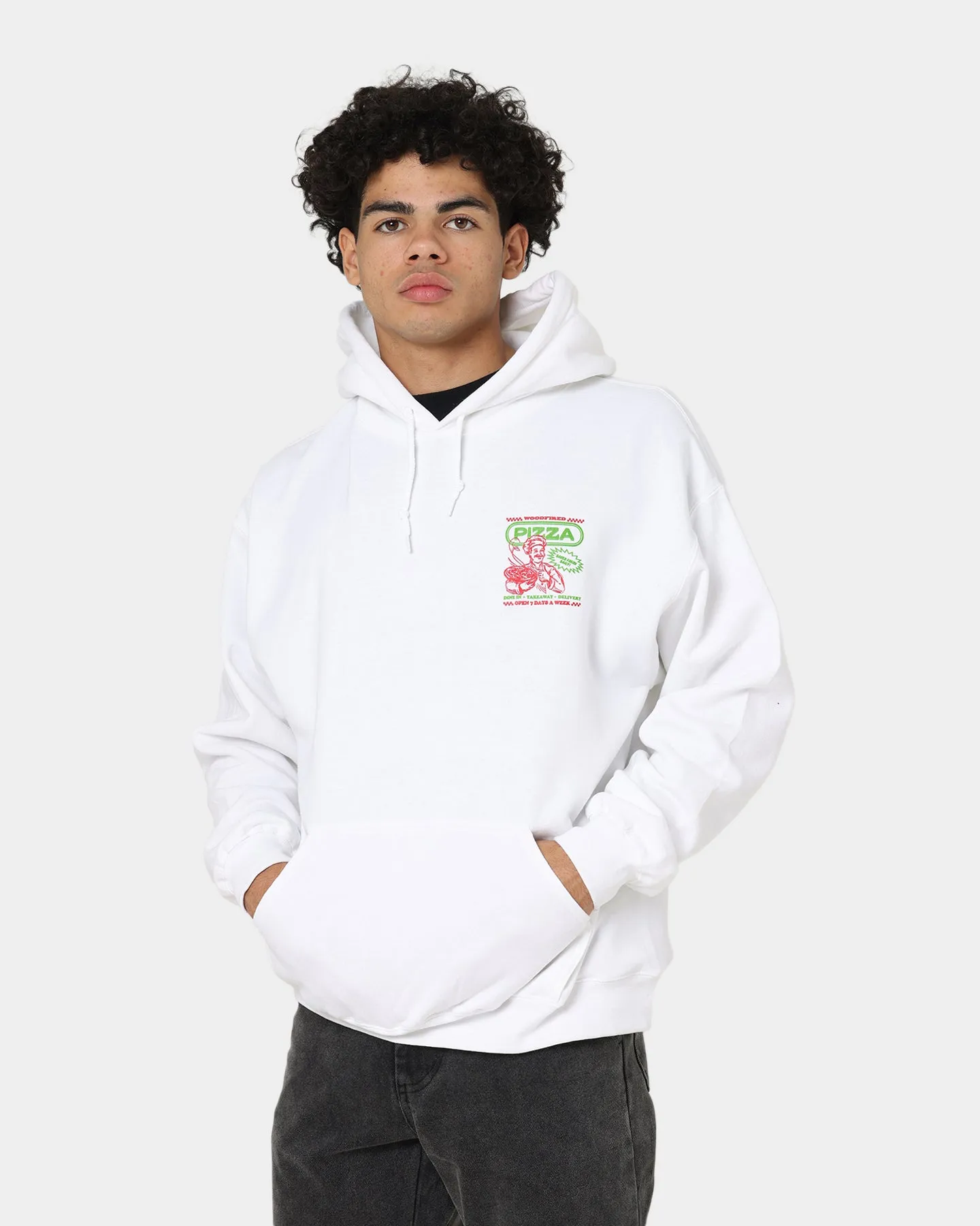 Goat Crew Pizzeria Kapuzenpullover Weiß