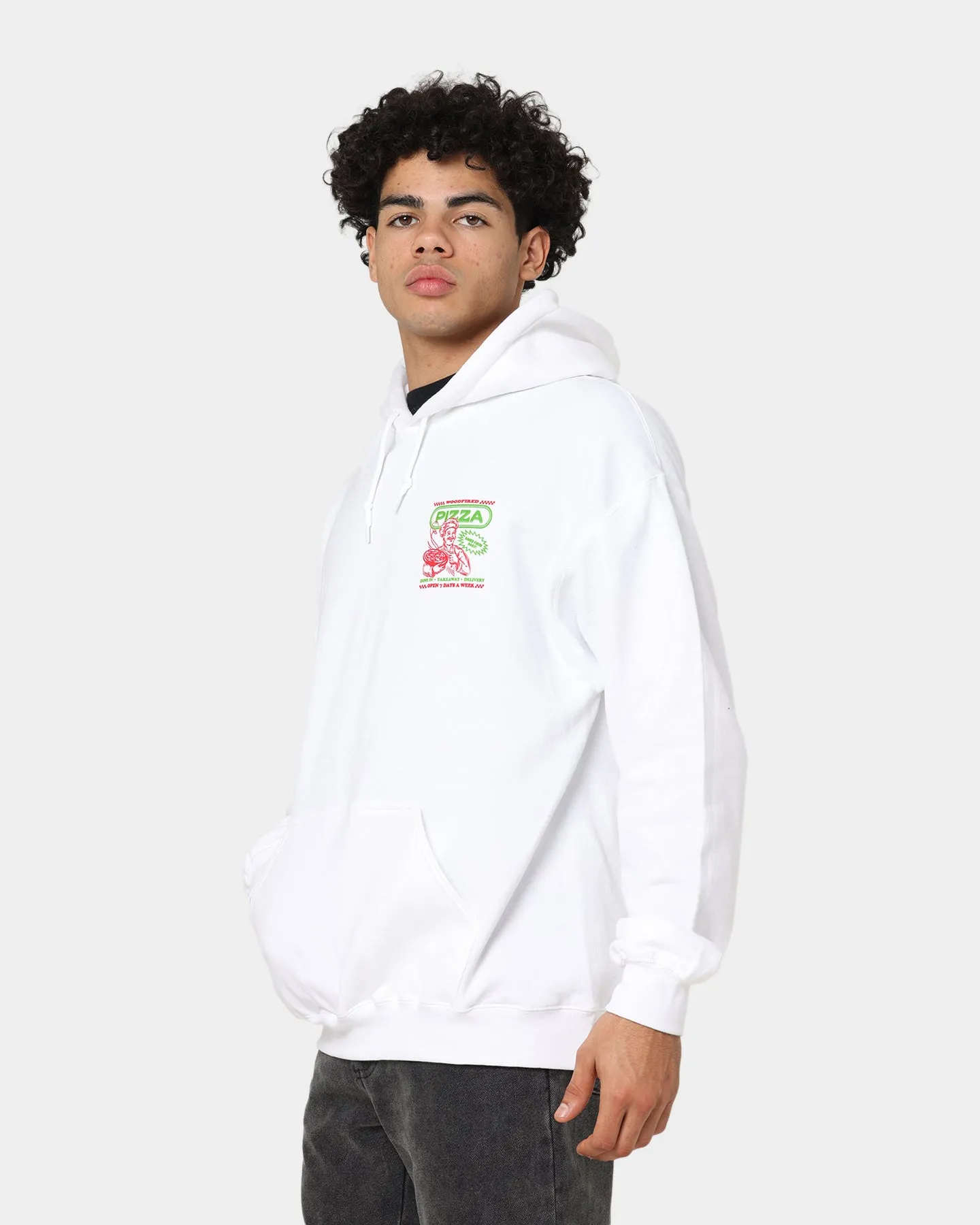 Goat Crew Pizzeria Kapuzenpullover Weiß
