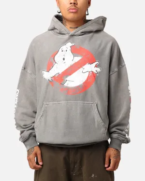 Goat Crew X Ghostbusters Schwergewicht Kapuzenpullover Gewaschener Kohlenton