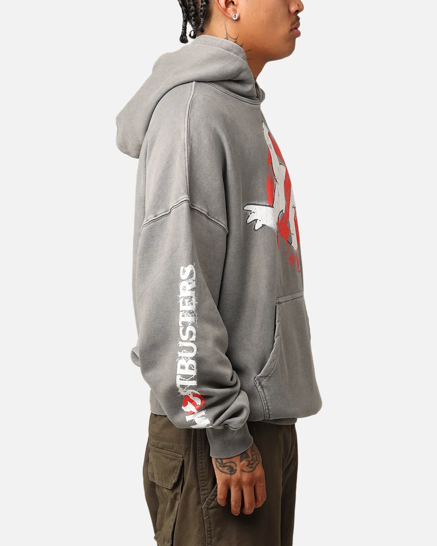Goat Crew X Ghostbusters Schwergewicht Kapuzenpullover Gewaschener Kohlenton