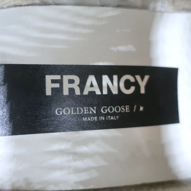 Golden Goose Francy High Top Sneaker Weißes Leder & Leopardenprint Wildleder Größe 38
