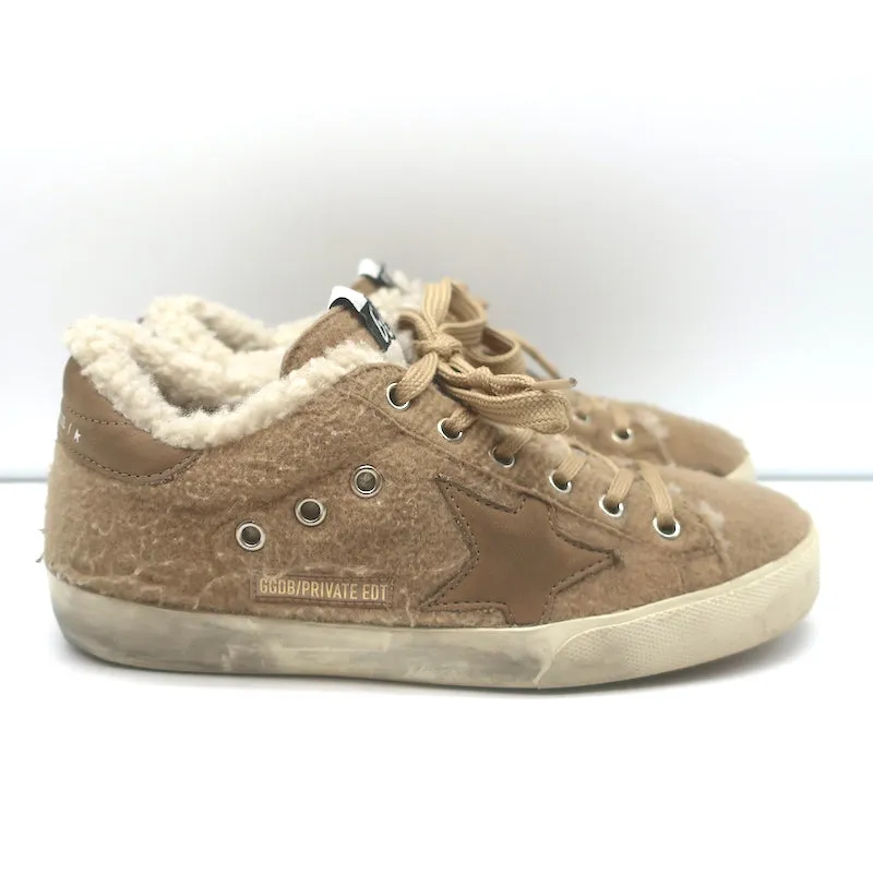 Golden Goose Superstar Shearling Low-Top Sneakers Beige Größe 36
