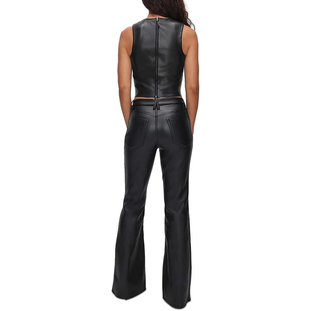 Good American Damen Kunstleder-Schlagjeans