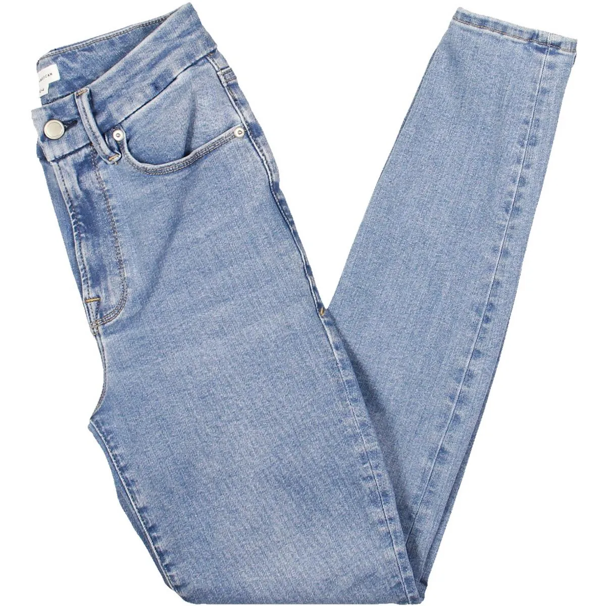 Good American Damen Mid Rise Skinny Jeans in hellem Waschton