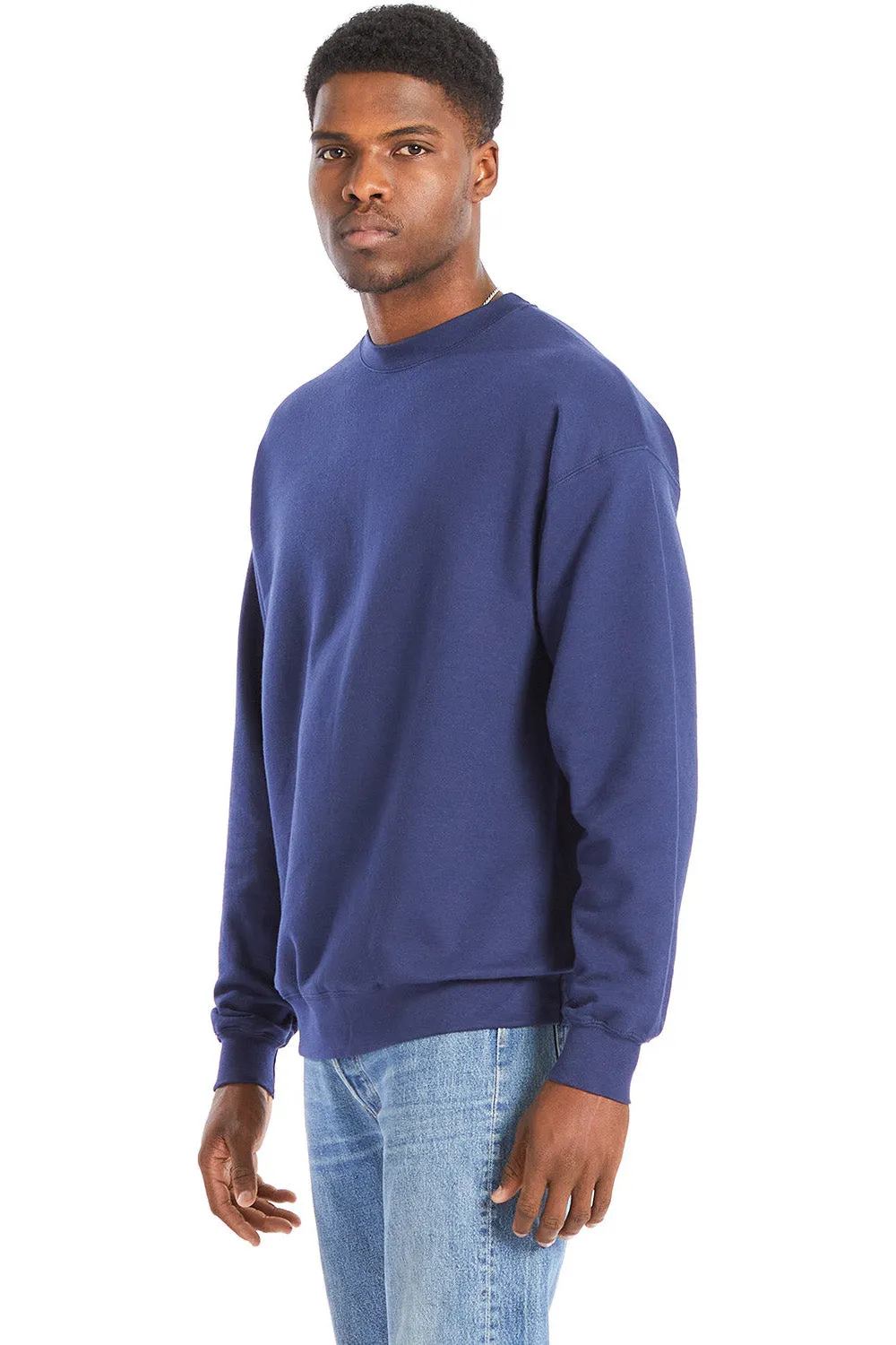 Hanes Herren Perfekter Sweatshirt-Pullover mit Rundhalsausschnitt - Marineblau
