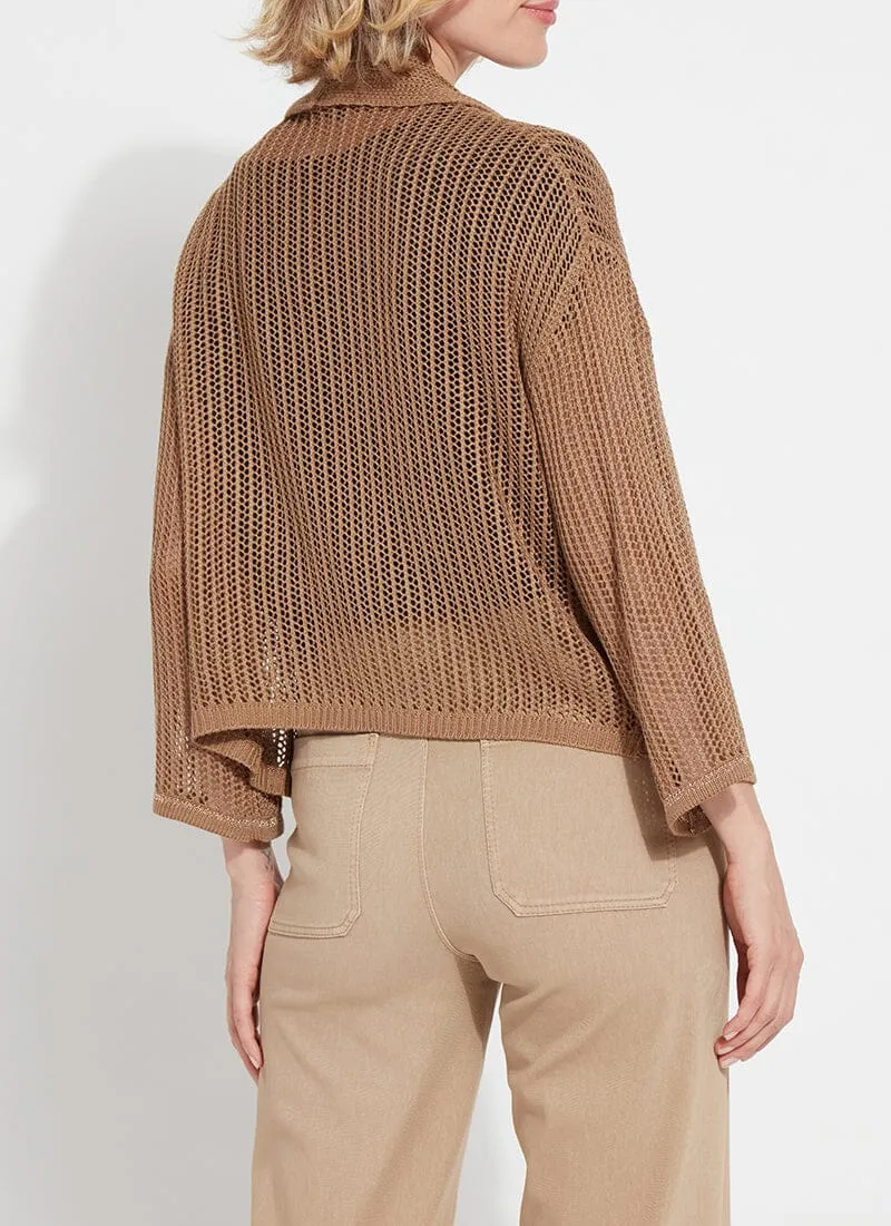 Harper Leinen-Mesh-Cardigan