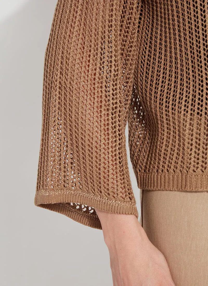 Harper Leinen-Mesh-Cardigan