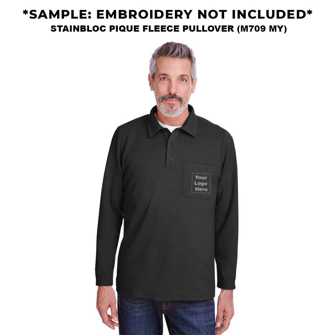 Harriton - Herren Fleece-Pullover mit Stainbloc-Piqué (M709 MY)