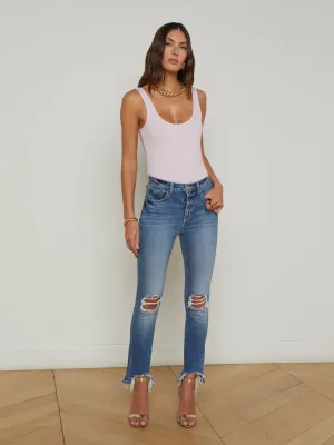 High Line Used-Look Skinny Jeans