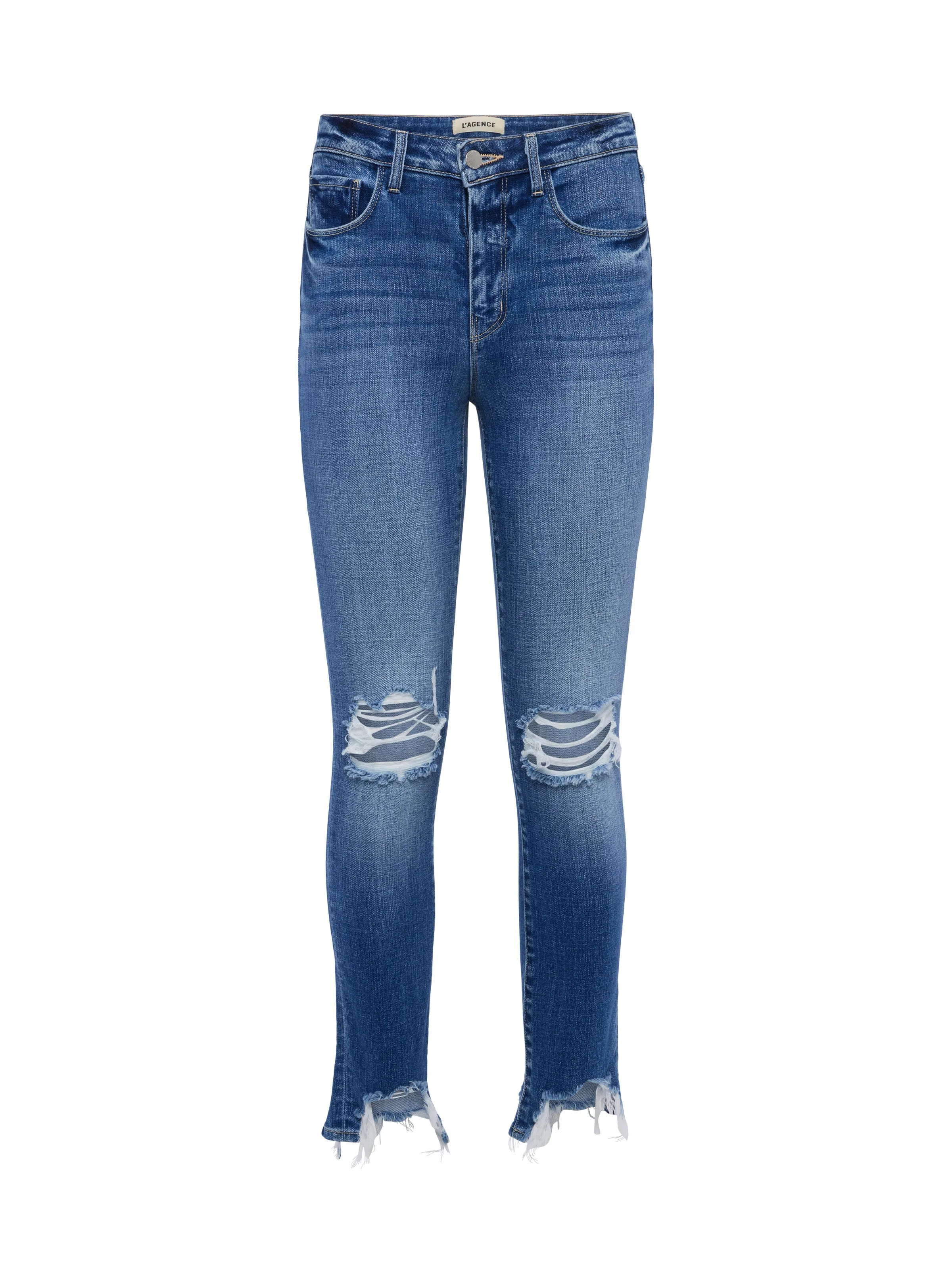 High Line Used-Look Skinny Jeans