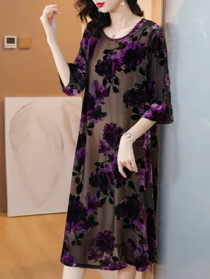 Hochwertiges langes Samtkleid für Damen