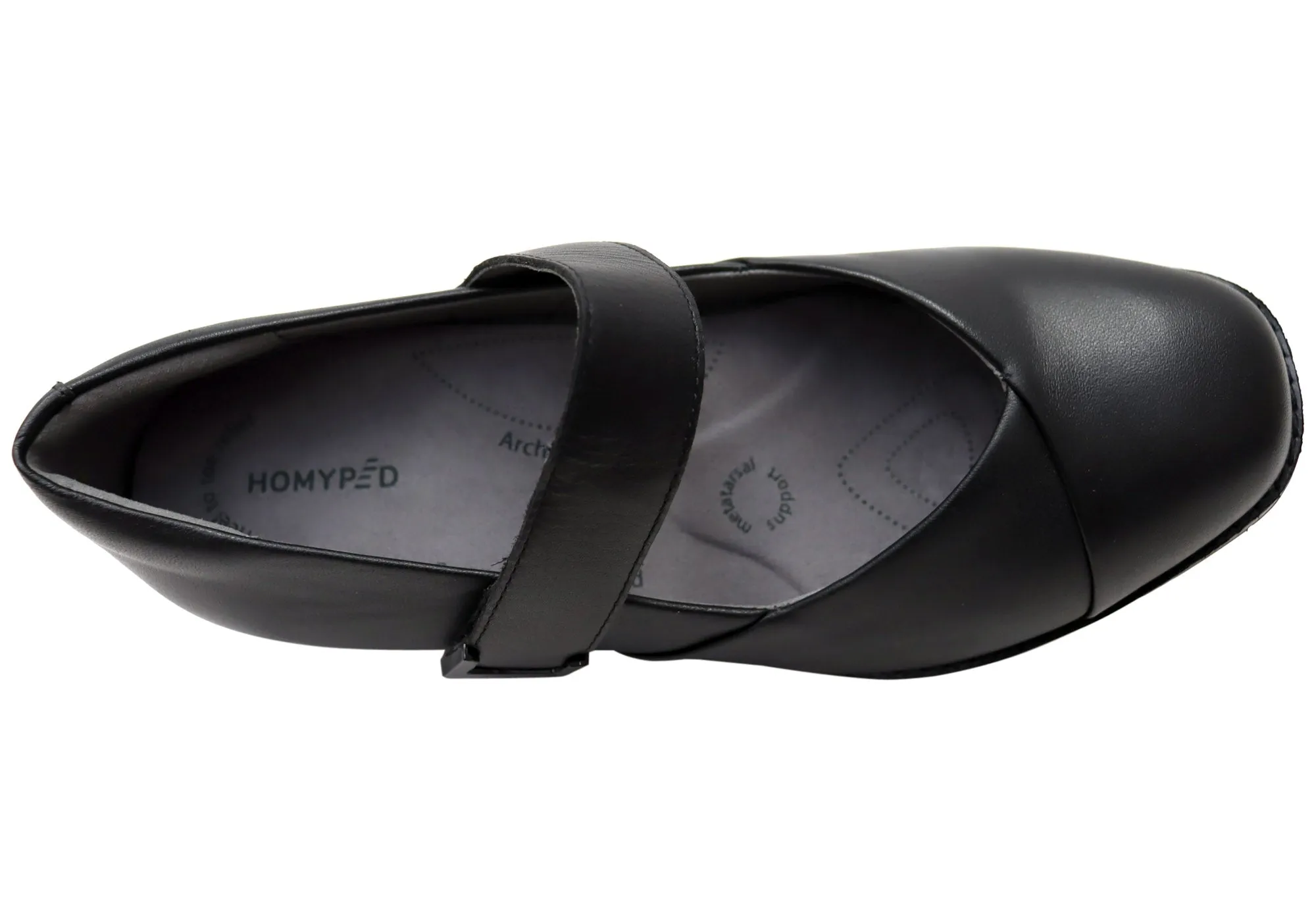 Homyped Luxuriöse MJ Damen Leder Mary Jane Keilabsatz Schuhe Homyped Schuhe