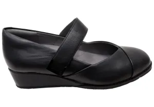 Homyped Luxuriöse MJ Damen Leder Mary Jane Keilabsatz Schuhe Homyped Schuhe