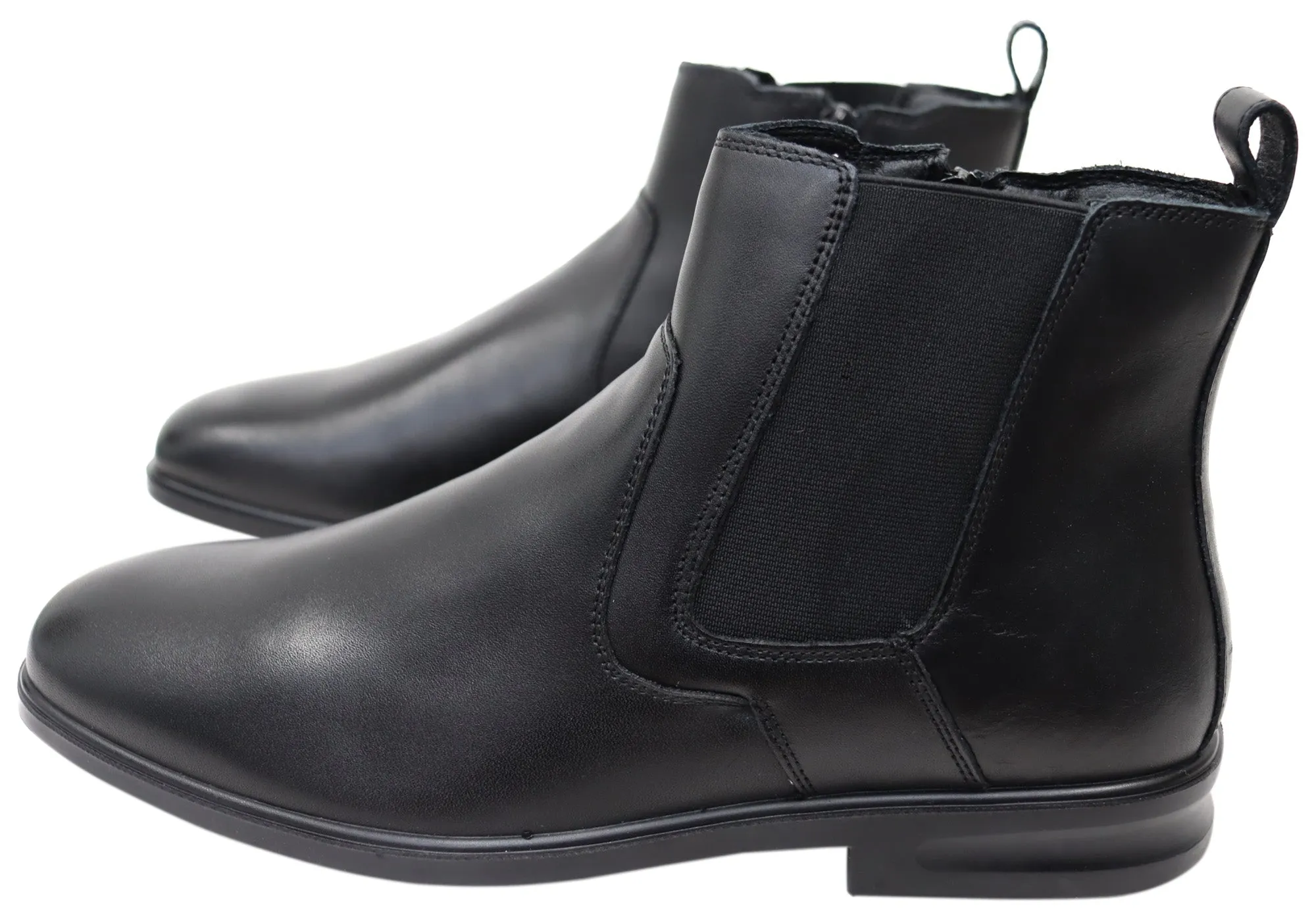 Hush Puppies Eastwood Herren Bequeme Extra Weite Lederstiefel Hush Puppies Schuhe