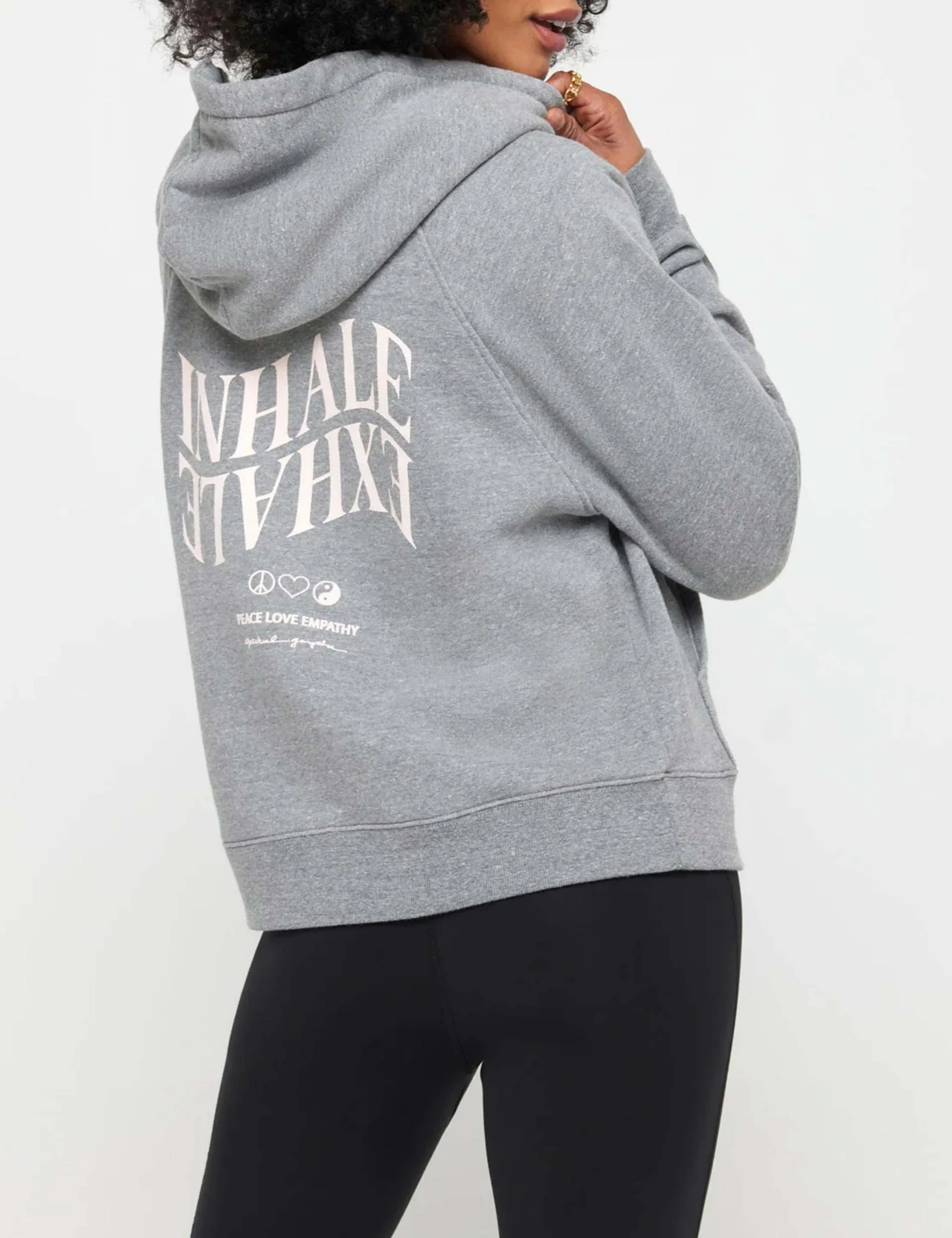 Einatmen Ausatmen Alltag Zip Hoodie - Heather Grau
