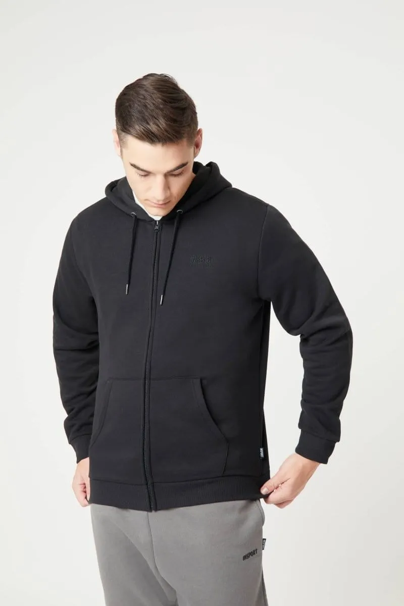 INSPORT HERREN ALASKA FULL ZIP HOODED SCHWARZE JACKE