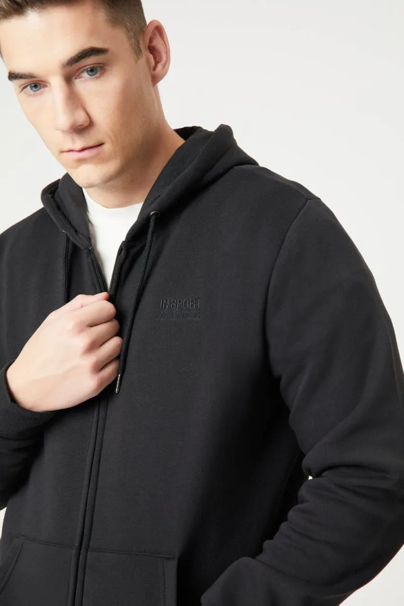 INSPORT HERREN ALASKA FULL ZIP HOODED SCHWARZE JACKE