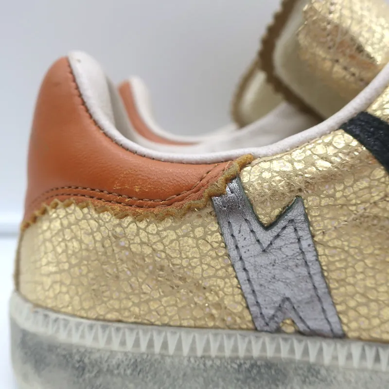 Isabel Marant Beth Blitz-Sneaker Gold Metallic Rissleder Größe 37