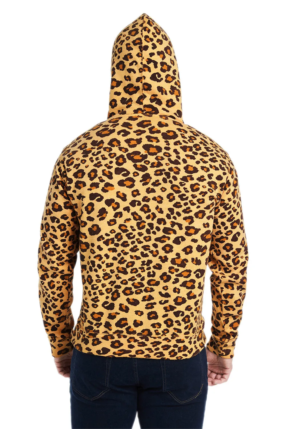 J America Herren Fleece Kapuzenpullover Hoodie mit Kangaroo-Tasche - Leopard