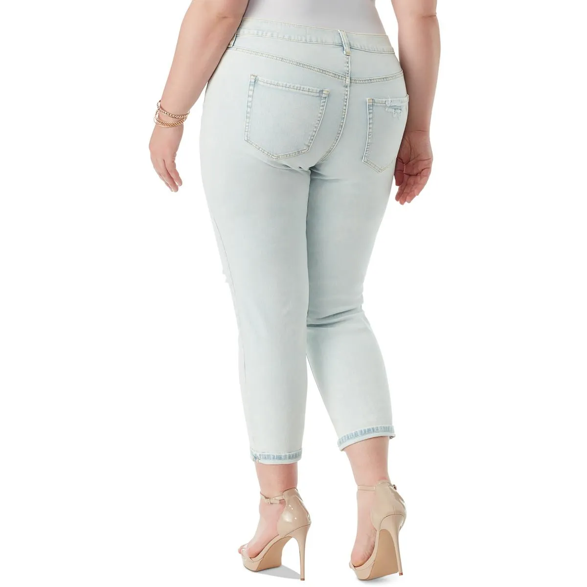 Jessica Simpson Damen Plus Mika Bundaufschlag Hellwasch Skinny Jeans