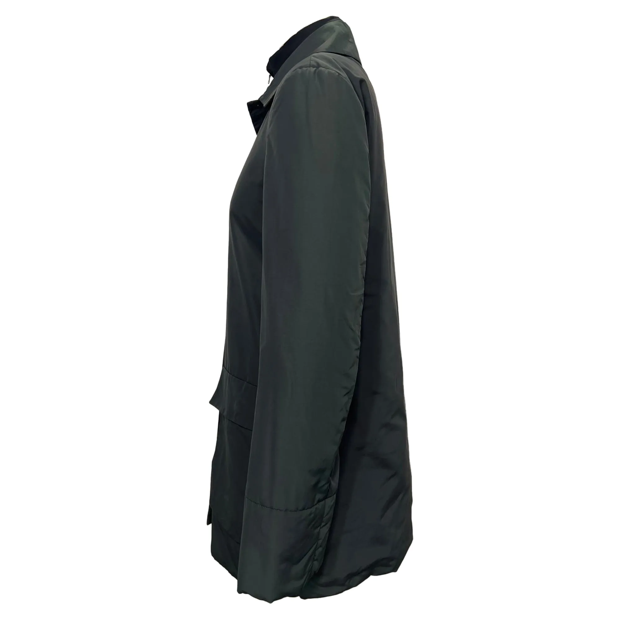 Jil Sander Stehkragenjacke in grauer Baumwolle