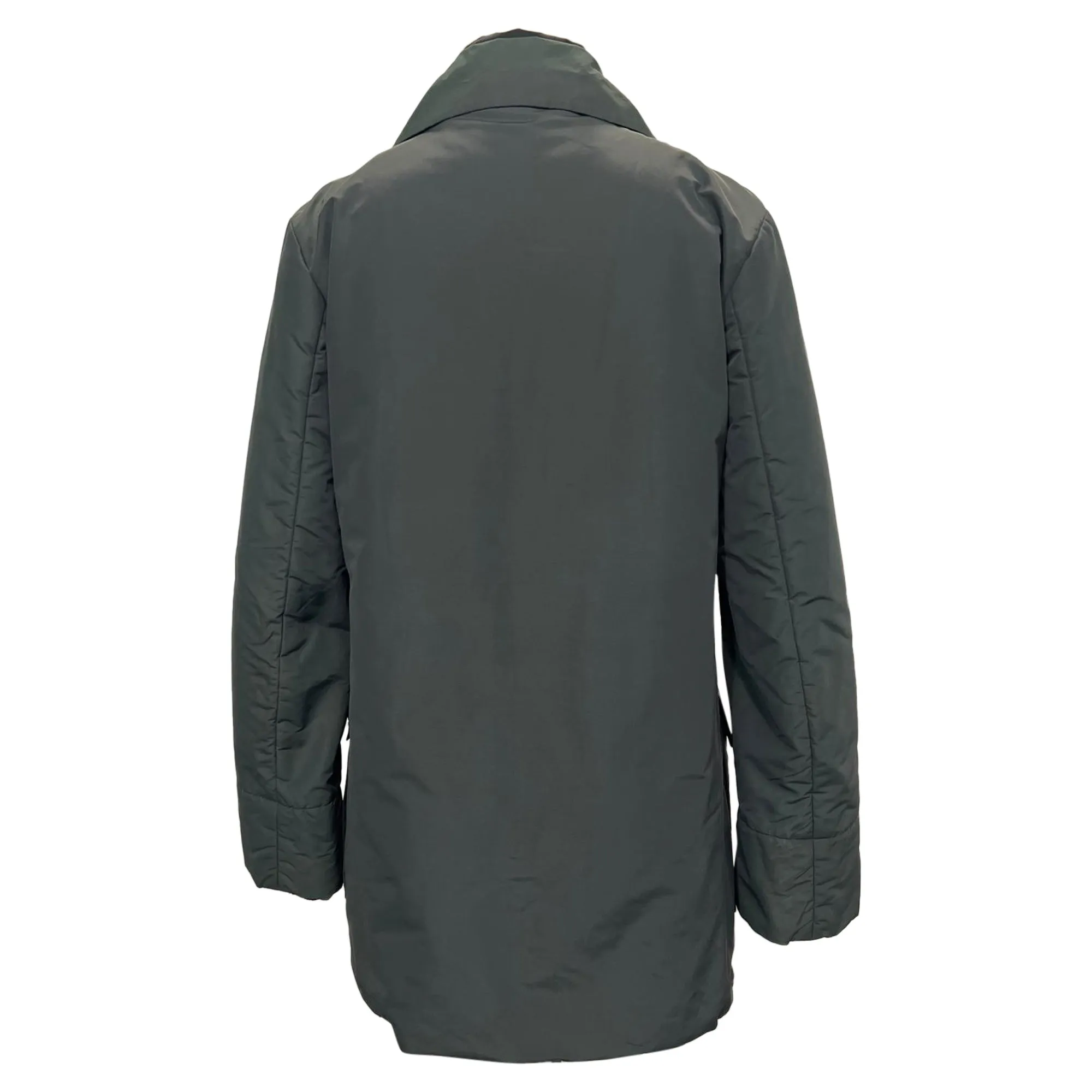 Jil Sander Stehkragenjacke in grauer Baumwolle
