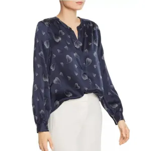 Joie Damen Mintee Mitternachtsseidenbluse mit Herzprint