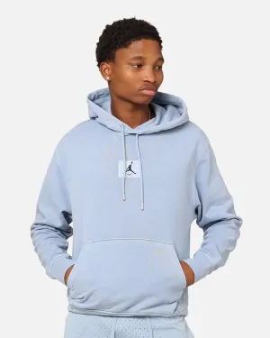 Jordan Essentials Statement Wash Fleece Pullover Hoodie Blau Grau