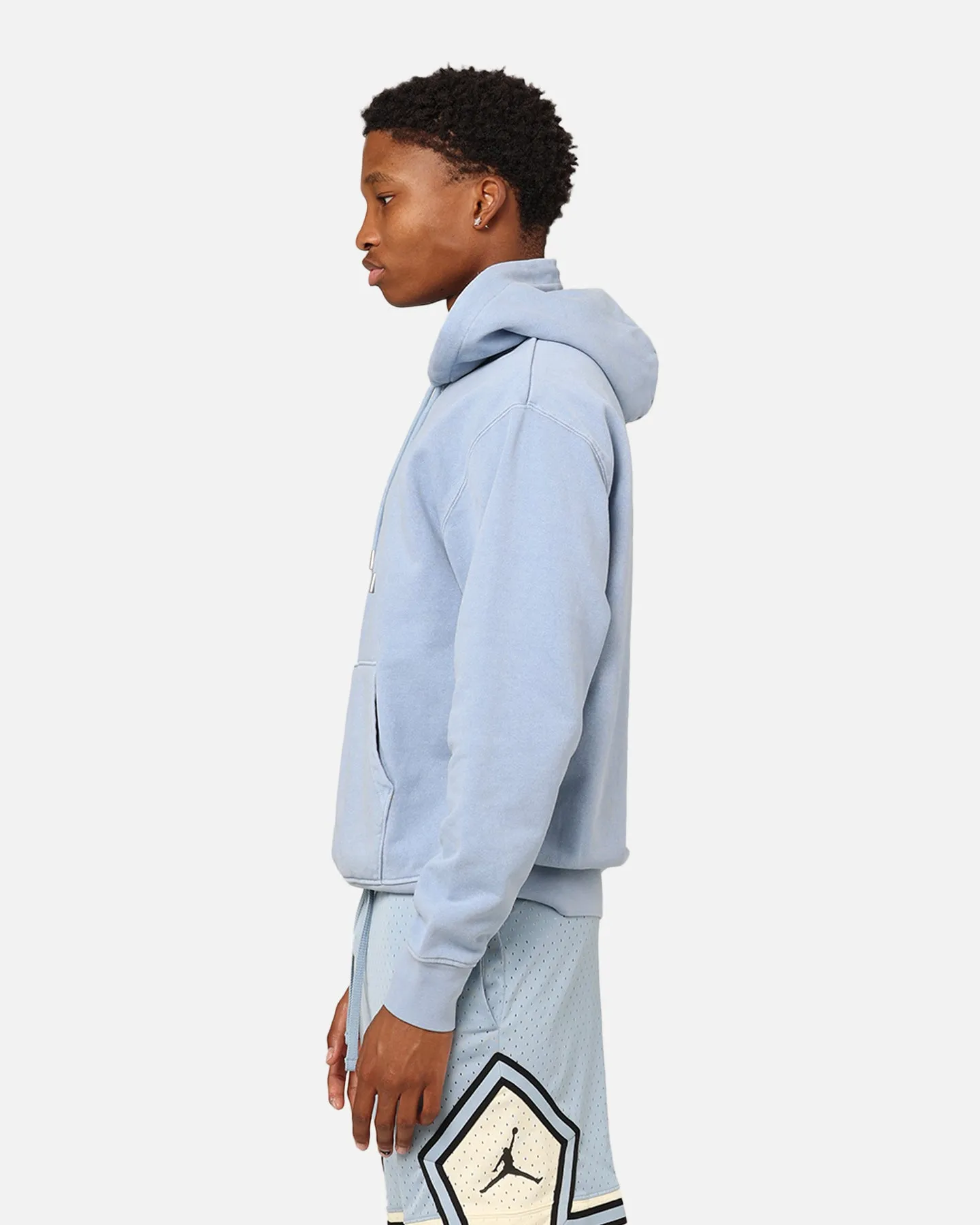Jordan Essentials Statement Wash Fleece Pullover Hoodie Blau Grau
