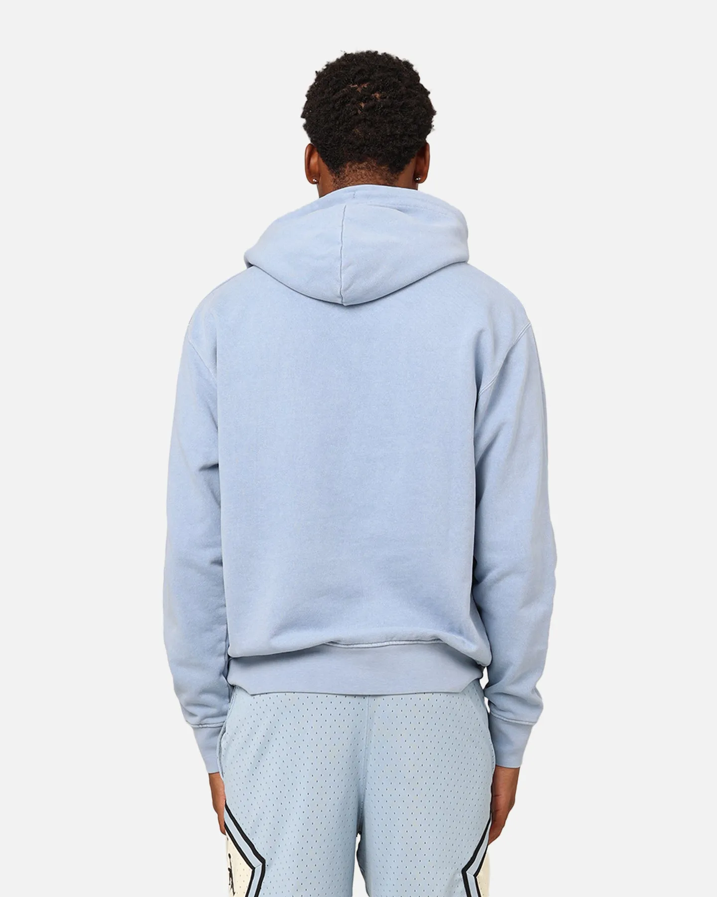 Jordan Essentials Statement Wash Fleece Pullover Hoodie Blau Grau