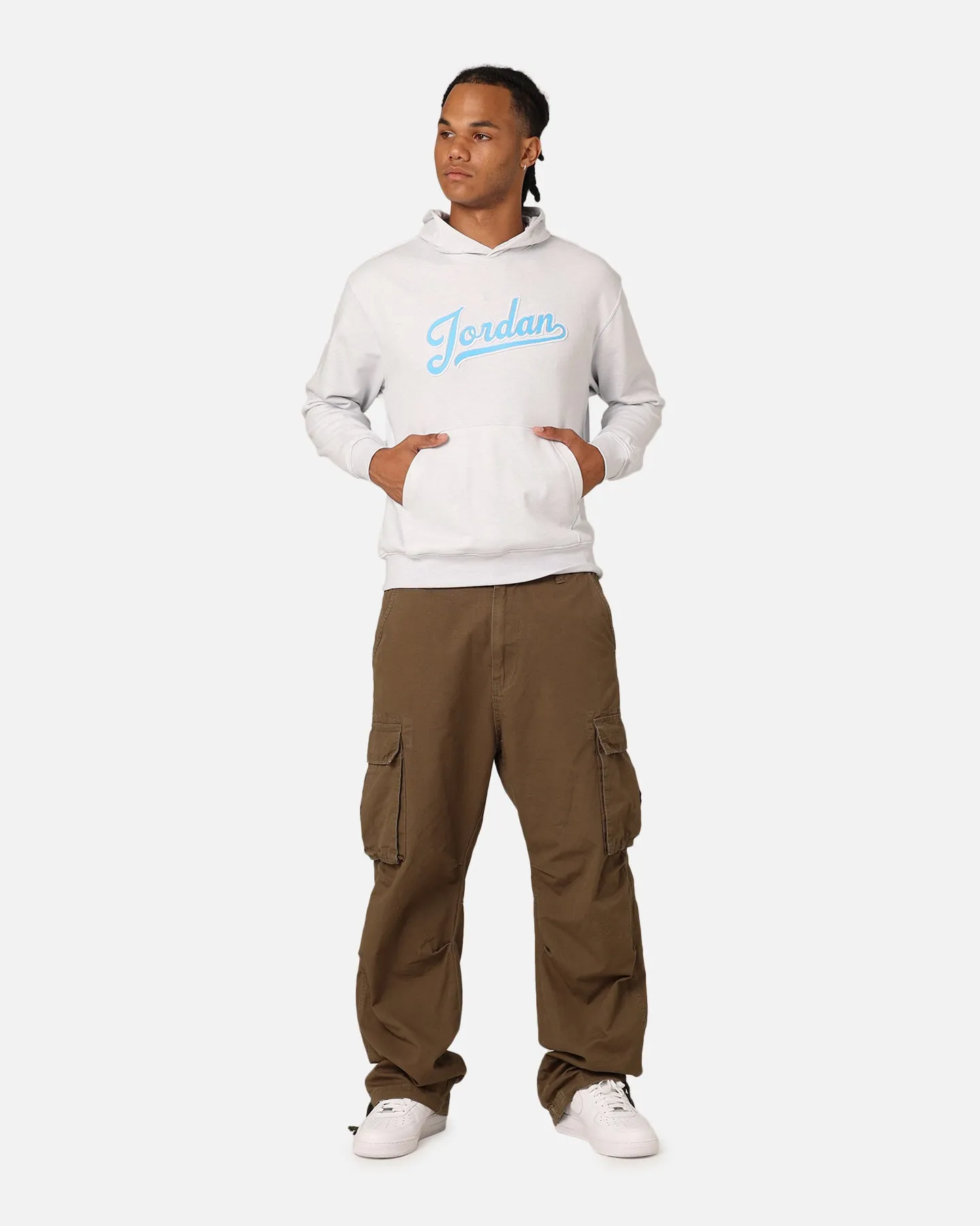 Jordan Flight MVP Fleece Pullover Hoodie Pure Platinum