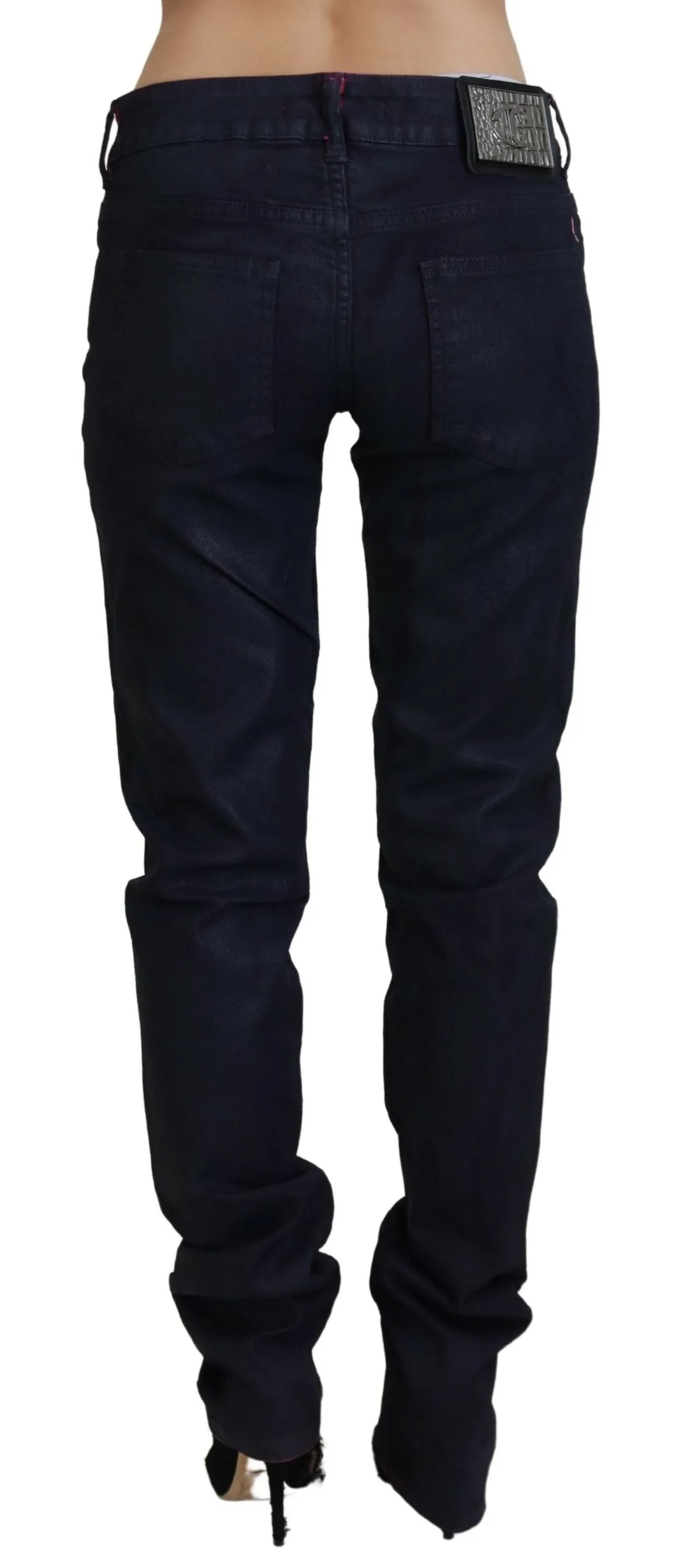 Just Cavalli Damen Jeans mit niedriger Taille und schmaler Passform in Blau