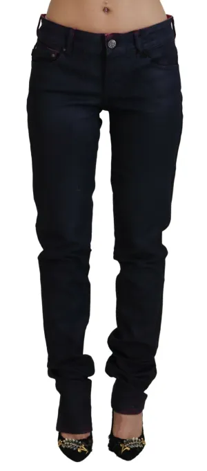 Just Cavalli Damen Jeans mit niedriger Taille und schmaler Passform in Blau