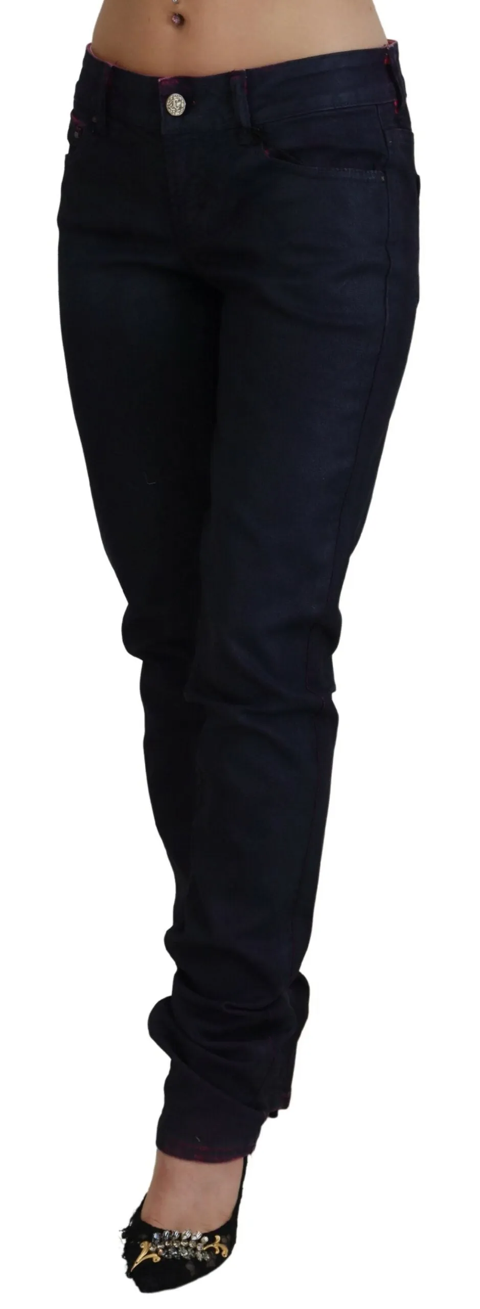 Just Cavalli Damen Jeans mit niedriger Taille und schmaler Passform in Blau