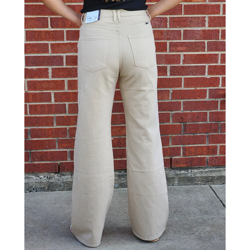 KanCan Taupe 90's Ultra High Rise Weitbeinjeans