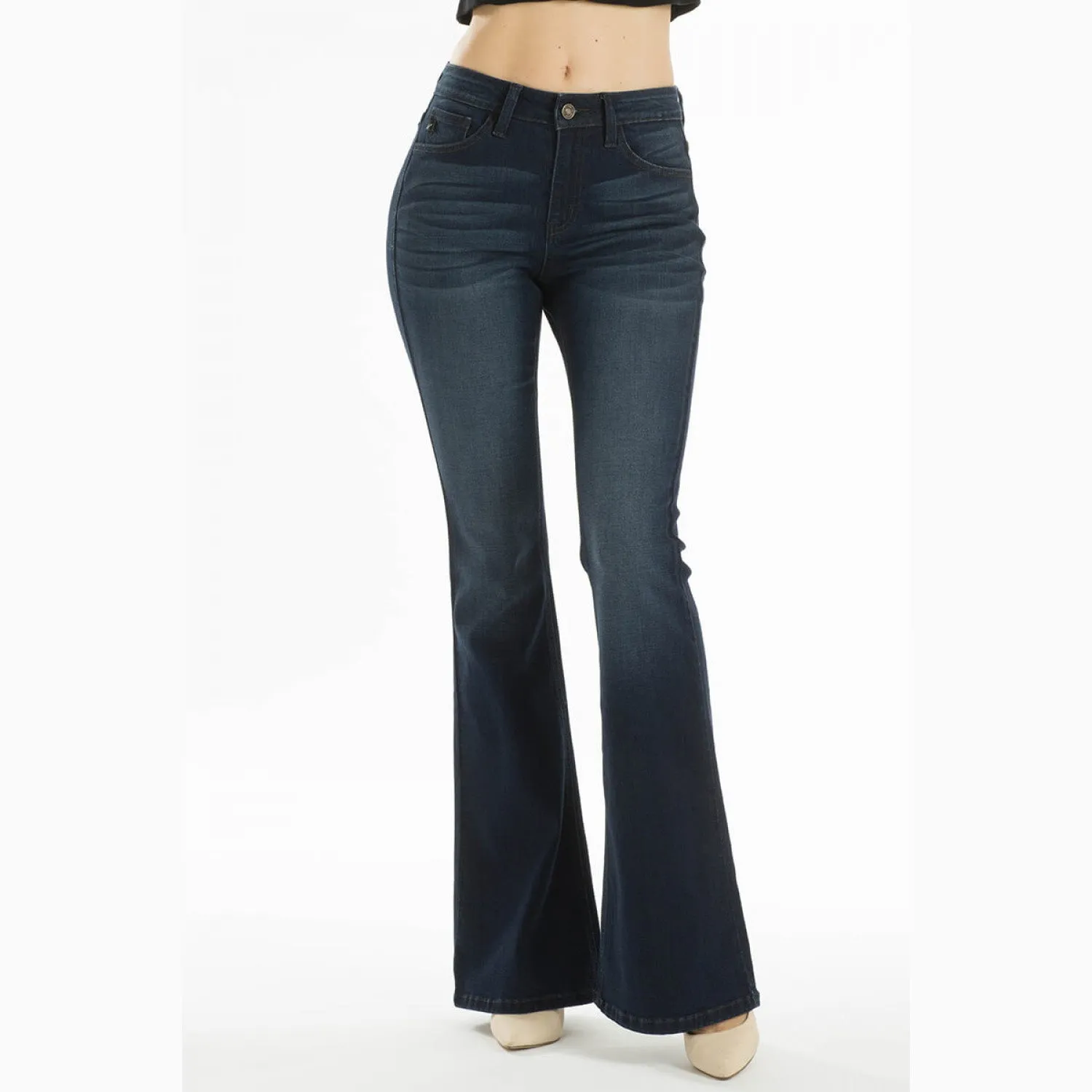 KanCan Damen-Dunkle Schlagjeans