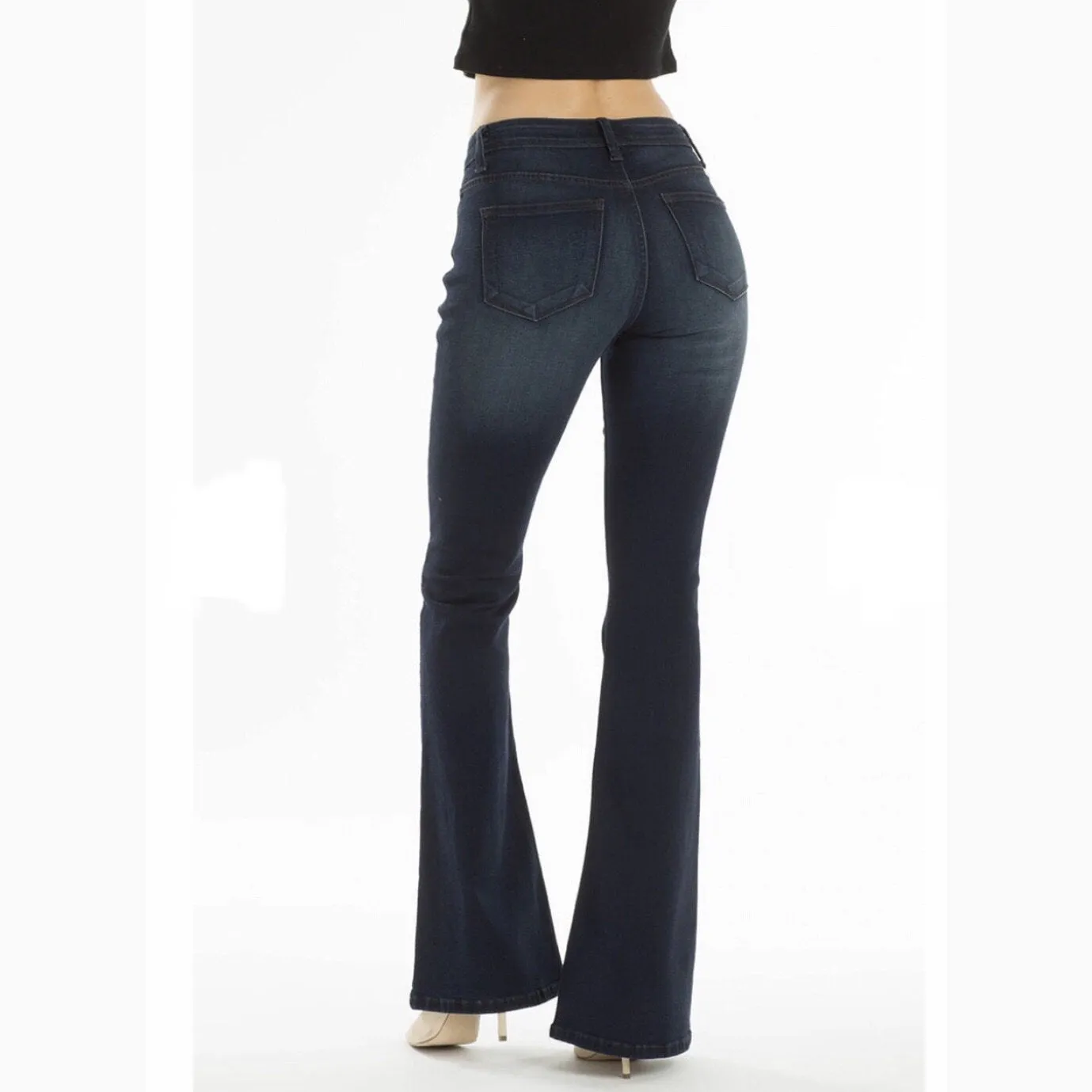 KanCan Damen-Dunkle Schlagjeans