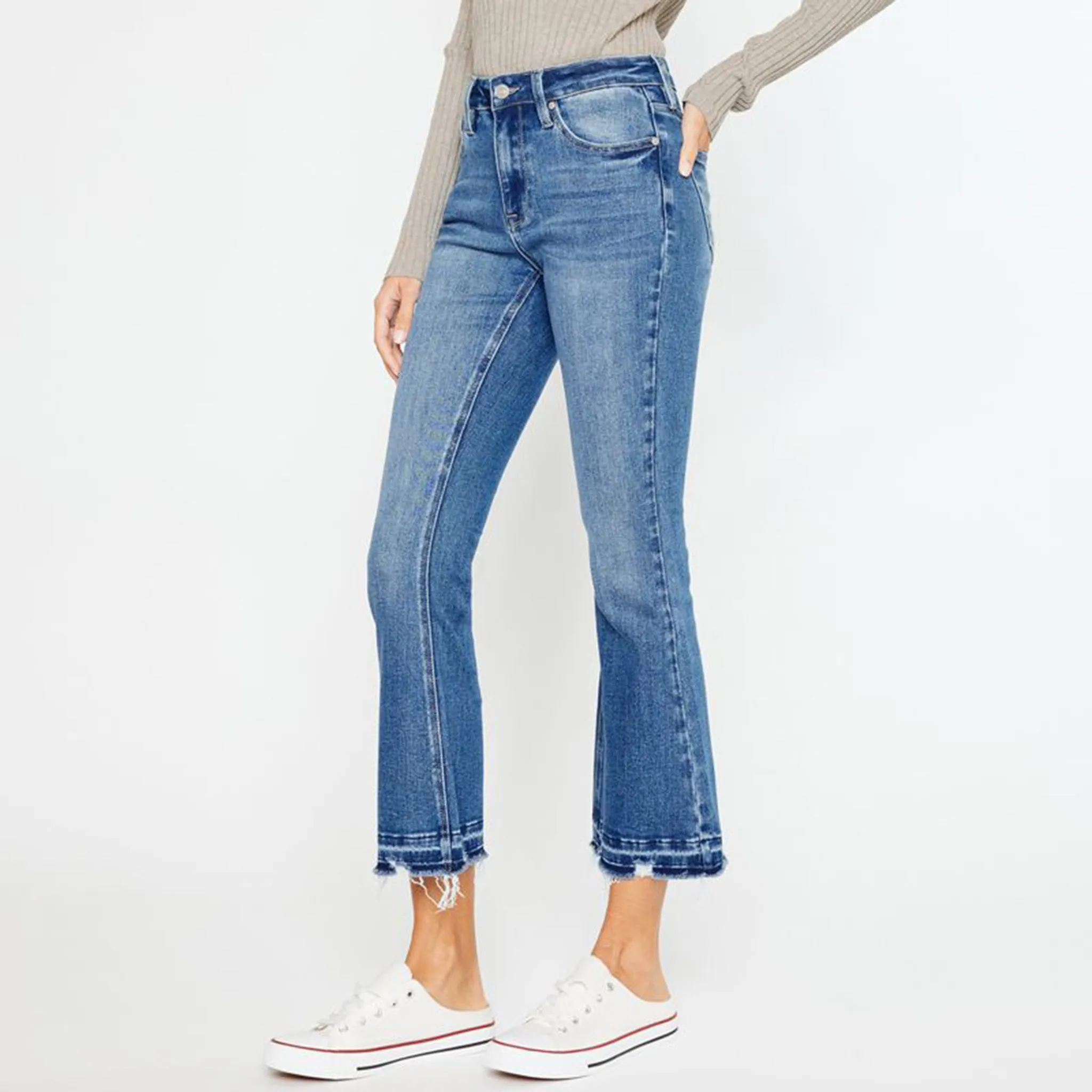KanCan Damen High-Rise Crop-Jeans
