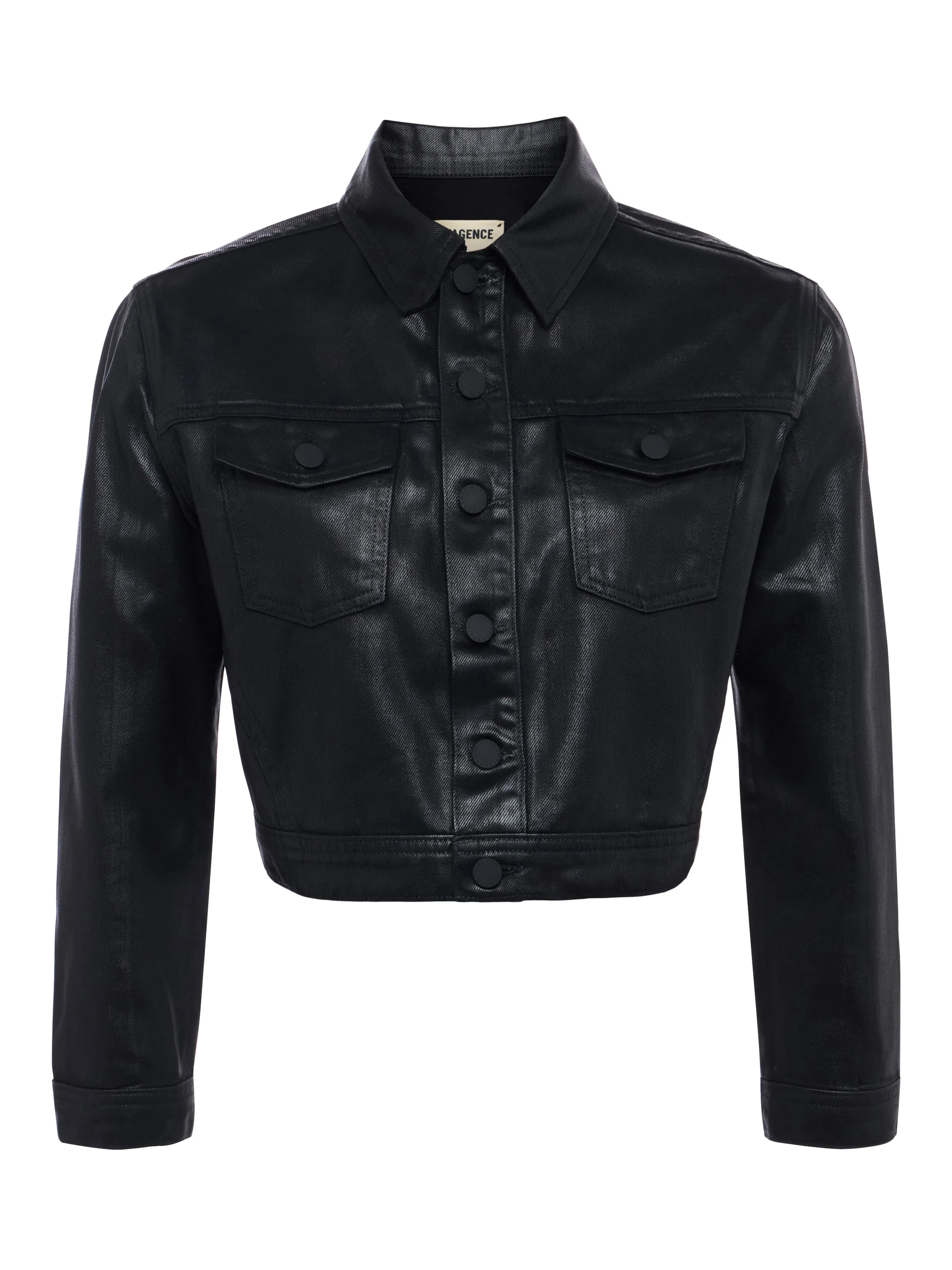 Koda Beschichtete Cropped Denim Jacke