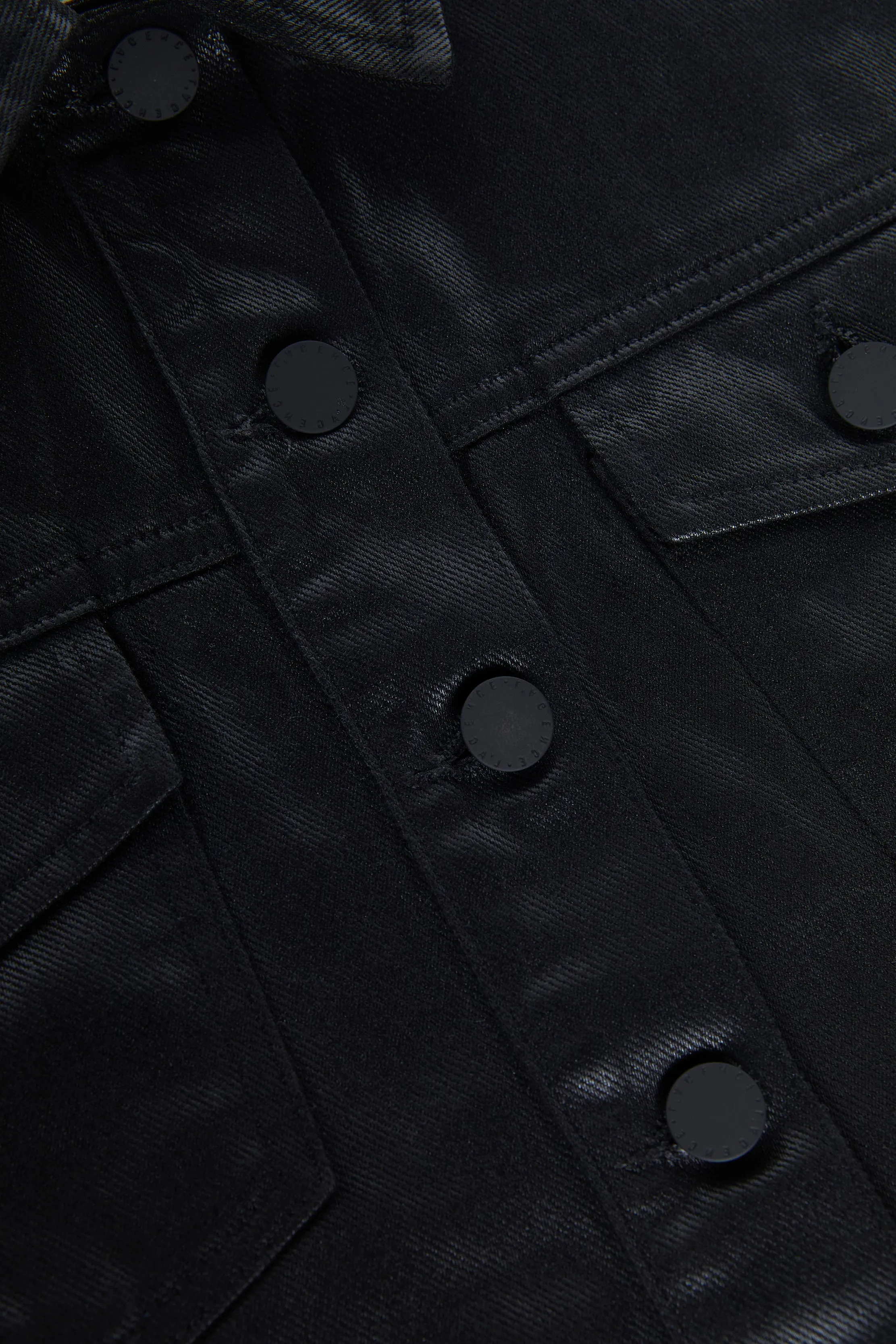 Koda Beschichtete Cropped Denim Jacke