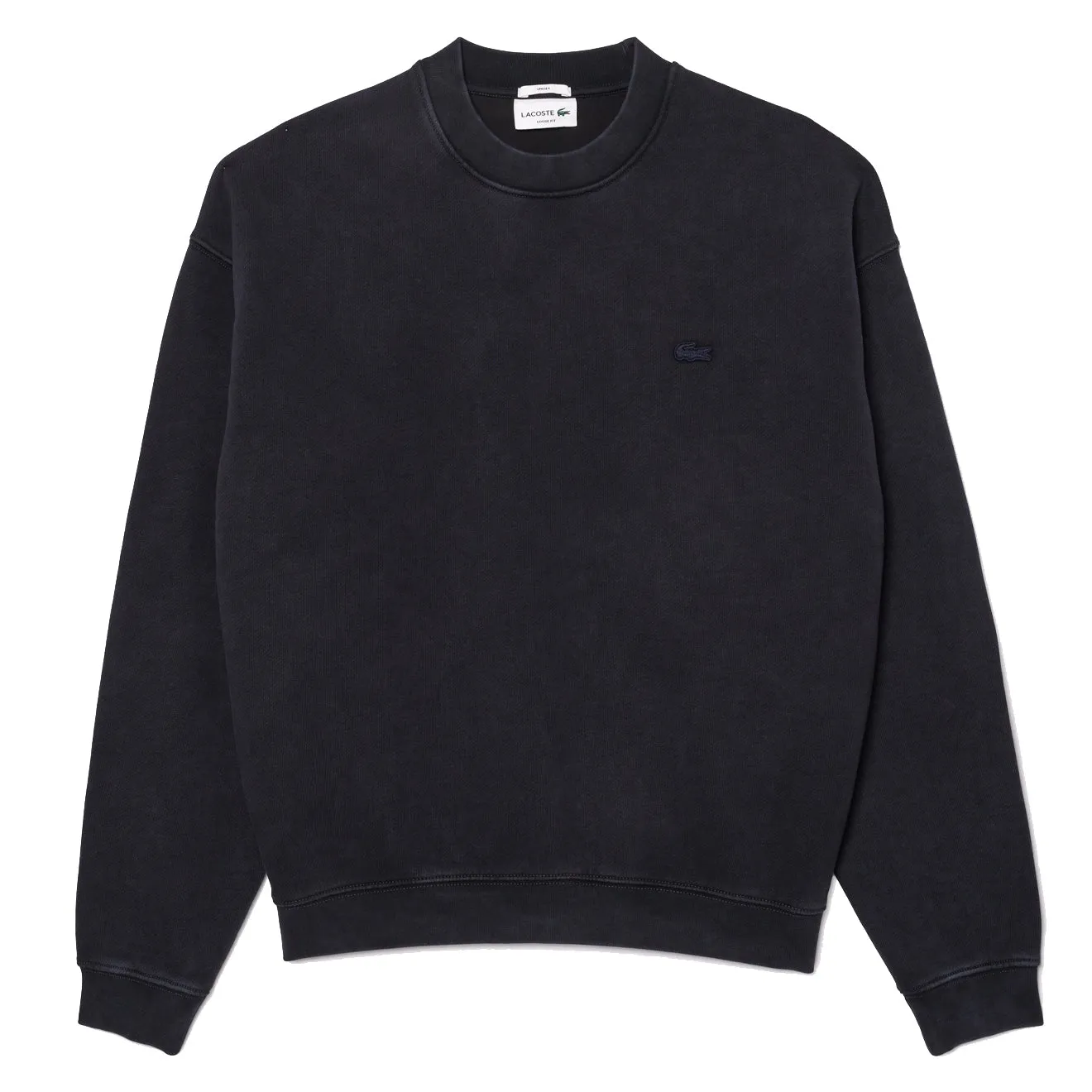 Lacoste Loose Fit Washed Effect Fleece Sweatshirt Schwarz