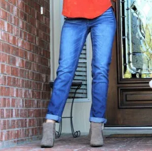 Damen Boyfriend Jeans in Medium Wash