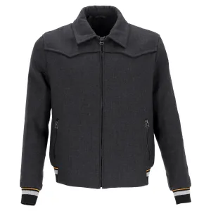 Lanvin Bomberjacke mit Reißverschluss in grauer Wolle