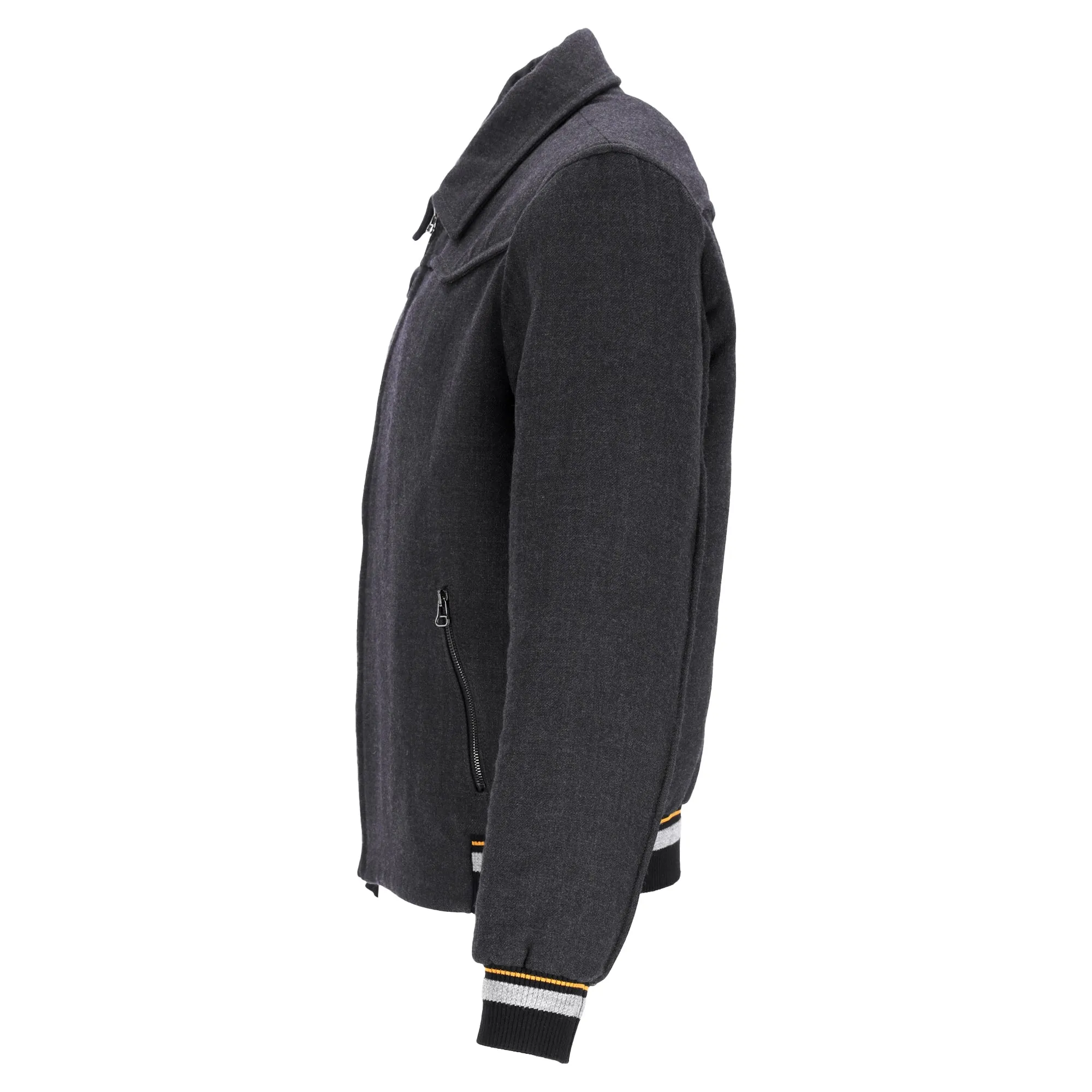 Lanvin Bomberjacke mit Reißverschluss in grauer Wolle
