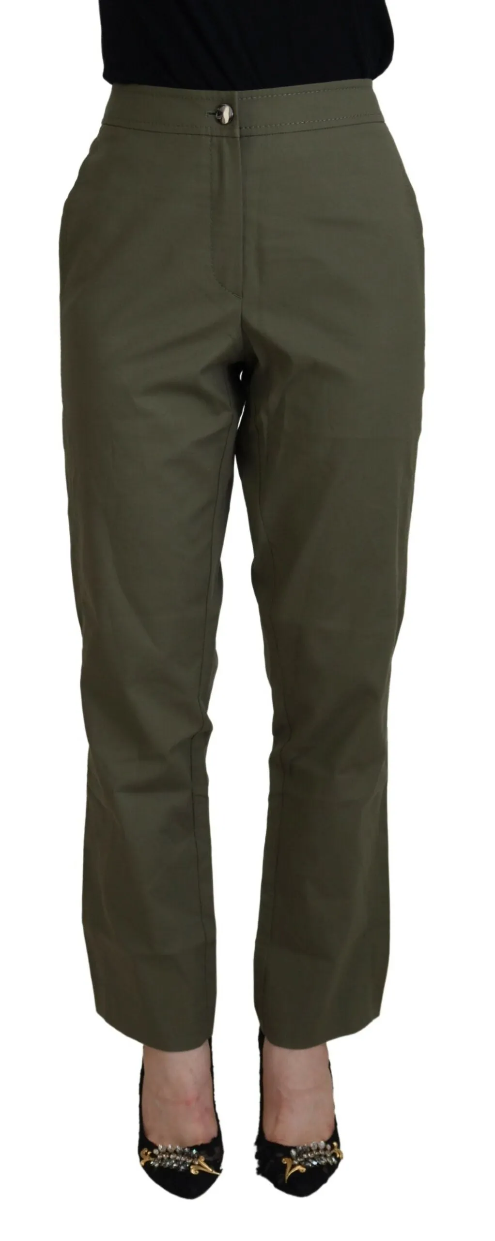 LAUREL Baumwoll-Hochbund-Damenhose mit Bündchen