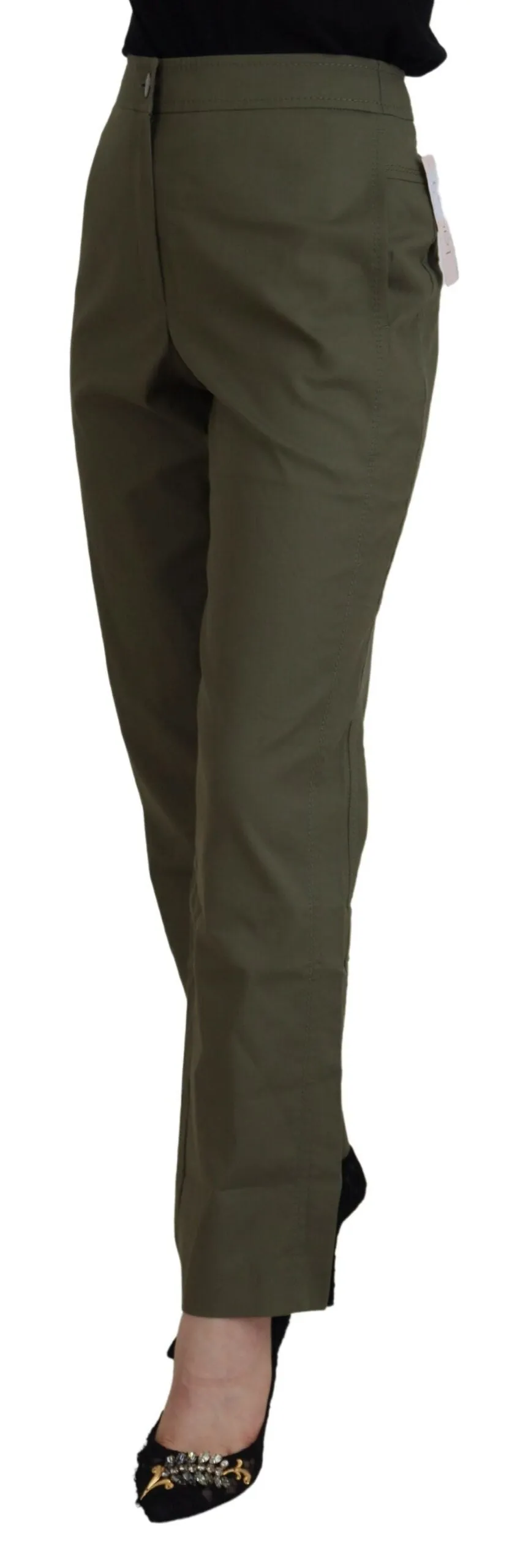 LAUREL Baumwoll-Hochbund-Damenhose mit Bündchen