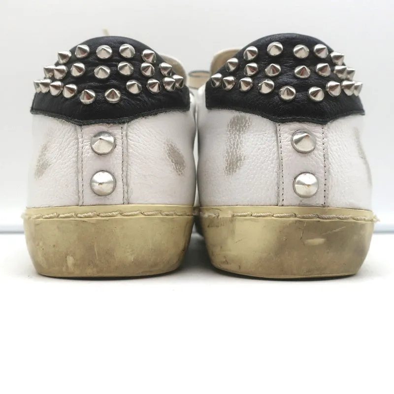 Leather Crown Iconic Stud Sneaker Low Top Weiß & Schwarz Leder Größe 38