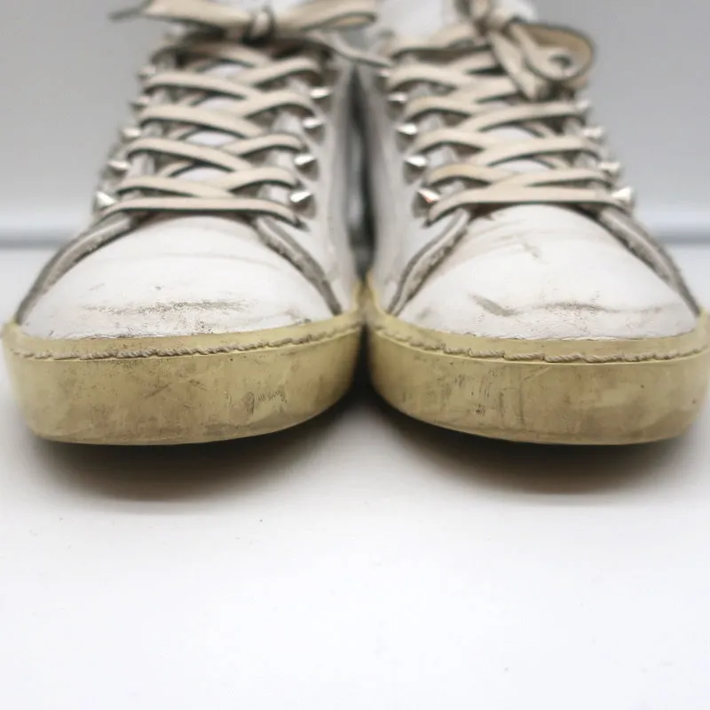Leather Crown Iconic Stud Sneaker Low Top Weiß & Schwarz Leder Größe 38