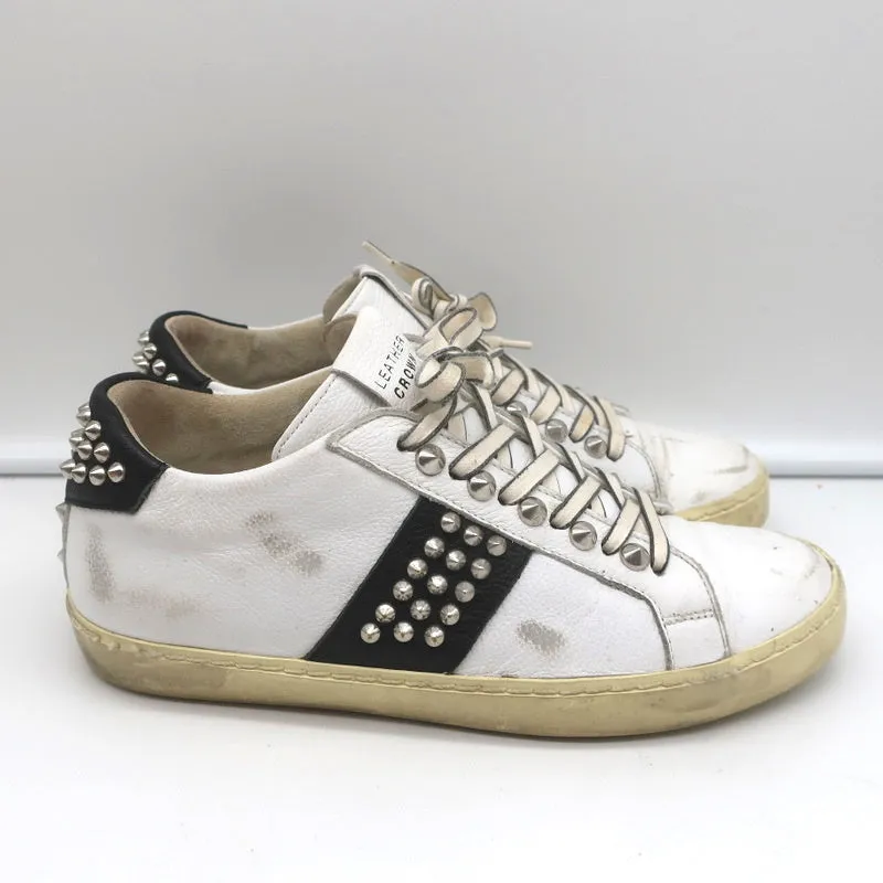 Leather Crown Iconic Stud Sneaker Low Top Weiß & Schwarz Leder Größe 38